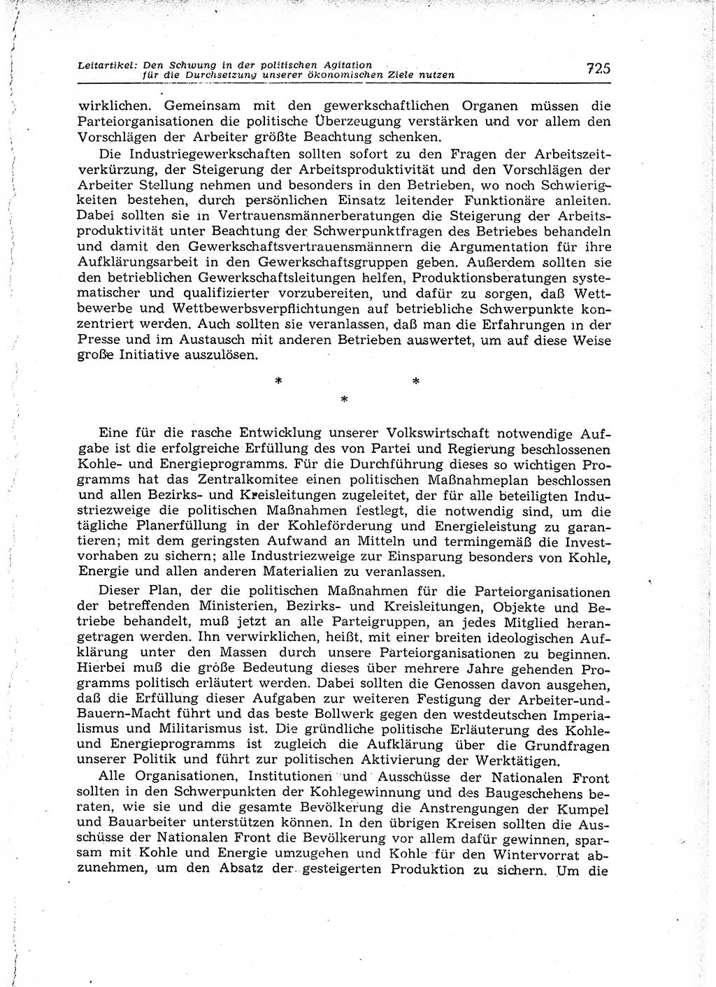 Neuer Weg (NW), Organ des Zentralkomitees (ZK) der SED (Sozialistische Einheitspartei Deutschlands) für Fragen des Parteiaufbaus und des Parteilebens, 12. Jahrgang [Deutsche Demokratische Republik (DDR)] 1957, Seite 725 (NW ZK SED DDR 1957, S. 725)