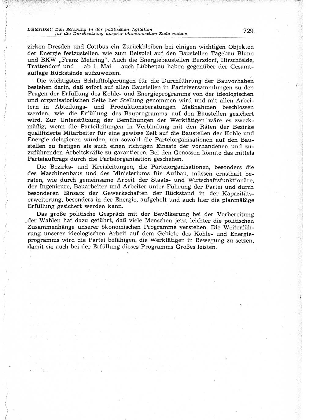 Neuer Weg (NW), Organ des Zentralkomitees (ZK) der SED (Sozialistische Einheitspartei Deutschlands) für Fragen des Parteiaufbaus und des Parteilebens, 12. Jahrgang [Deutsche Demokratische Republik (DDR)] 1957, Seite 729 (NW ZK SED DDR 1957, S. 729)