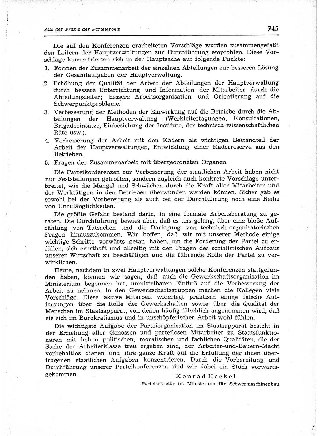 Neuer Weg (NW), Organ des Zentralkomitees (ZK) der SED (Sozialistische Einheitspartei Deutschlands) für Fragen des Parteiaufbaus und des Parteilebens, 12. Jahrgang [Deutsche Demokratische Republik (DDR)] 1957, Seite 745 (NW ZK SED DDR 1957, S. 745)