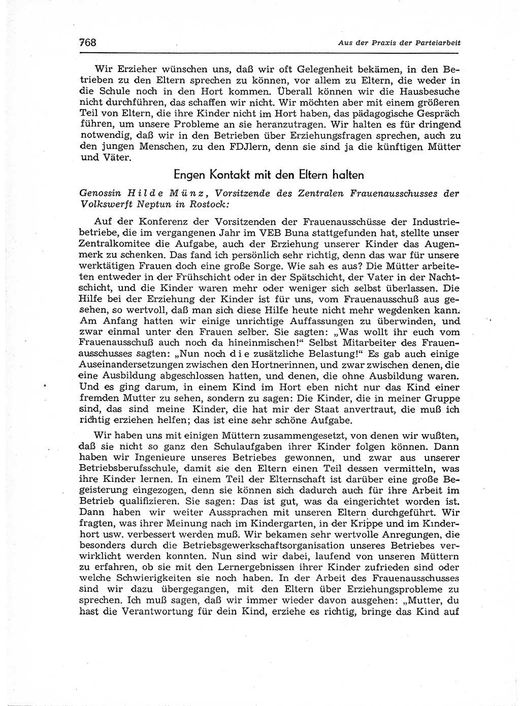Neuer Weg (NW), Organ des Zentralkomitees (ZK) der SED (Sozialistische Einheitspartei Deutschlands) für Fragen des Parteiaufbaus und des Parteilebens, 12. Jahrgang [Deutsche Demokratische Republik (DDR)] 1957, Seite 768 (NW ZK SED DDR 1957, S. 768)