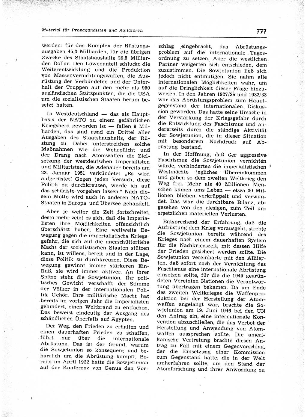 Neuer Weg (NW), Organ des Zentralkomitees (ZK) der SED (Sozialistische Einheitspartei Deutschlands) für Fragen des Parteiaufbaus und des Parteilebens, 12. Jahrgang [Deutsche Demokratische Republik (DDR)] 1957, Seite 777 (NW ZK SED DDR 1957, S. 777)