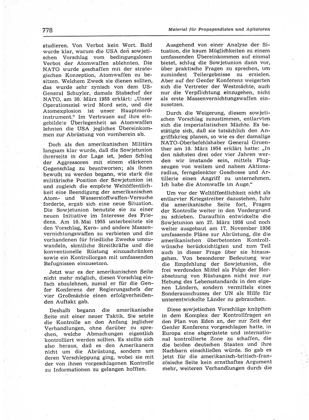 Neuer Weg (NW), Organ des Zentralkomitees (ZK) der SED (Sozialistische Einheitspartei Deutschlands) für Fragen des Parteiaufbaus und des Parteilebens, 12. Jahrgang [Deutsche Demokratische Republik (DDR)] 1957, Seite 778 (NW ZK SED DDR 1957, S. 778)