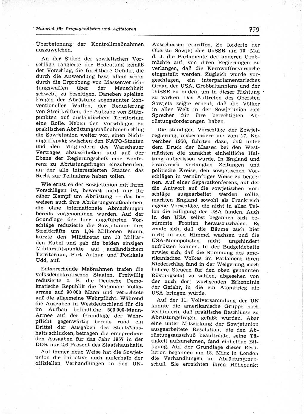 Neuer Weg (NW), Organ des Zentralkomitees (ZK) der SED (Sozialistische Einheitspartei Deutschlands) für Fragen des Parteiaufbaus und des Parteilebens, 12. Jahrgang [Deutsche Demokratische Republik (DDR)] 1957, Seite 779 (NW ZK SED DDR 1957, S. 779)