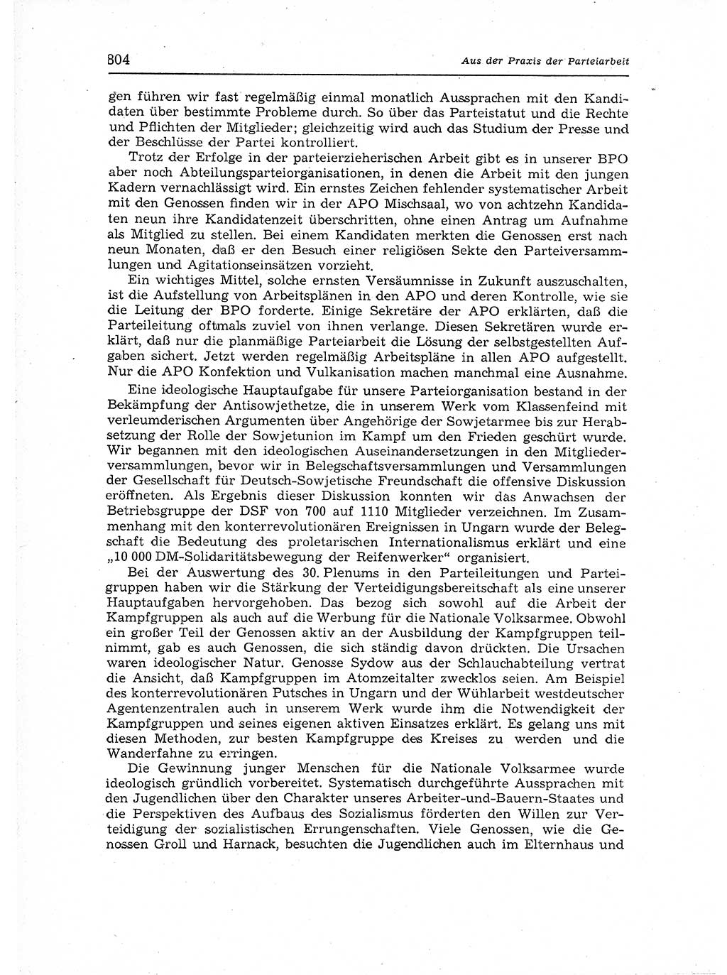 Neuer Weg (NW), Organ des Zentralkomitees (ZK) der SED (Sozialistische Einheitspartei Deutschlands) für Fragen des Parteiaufbaus und des Parteilebens, 12. Jahrgang [Deutsche Demokratische Republik (DDR)] 1957, Seite 804 (NW ZK SED DDR 1957, S. 804)