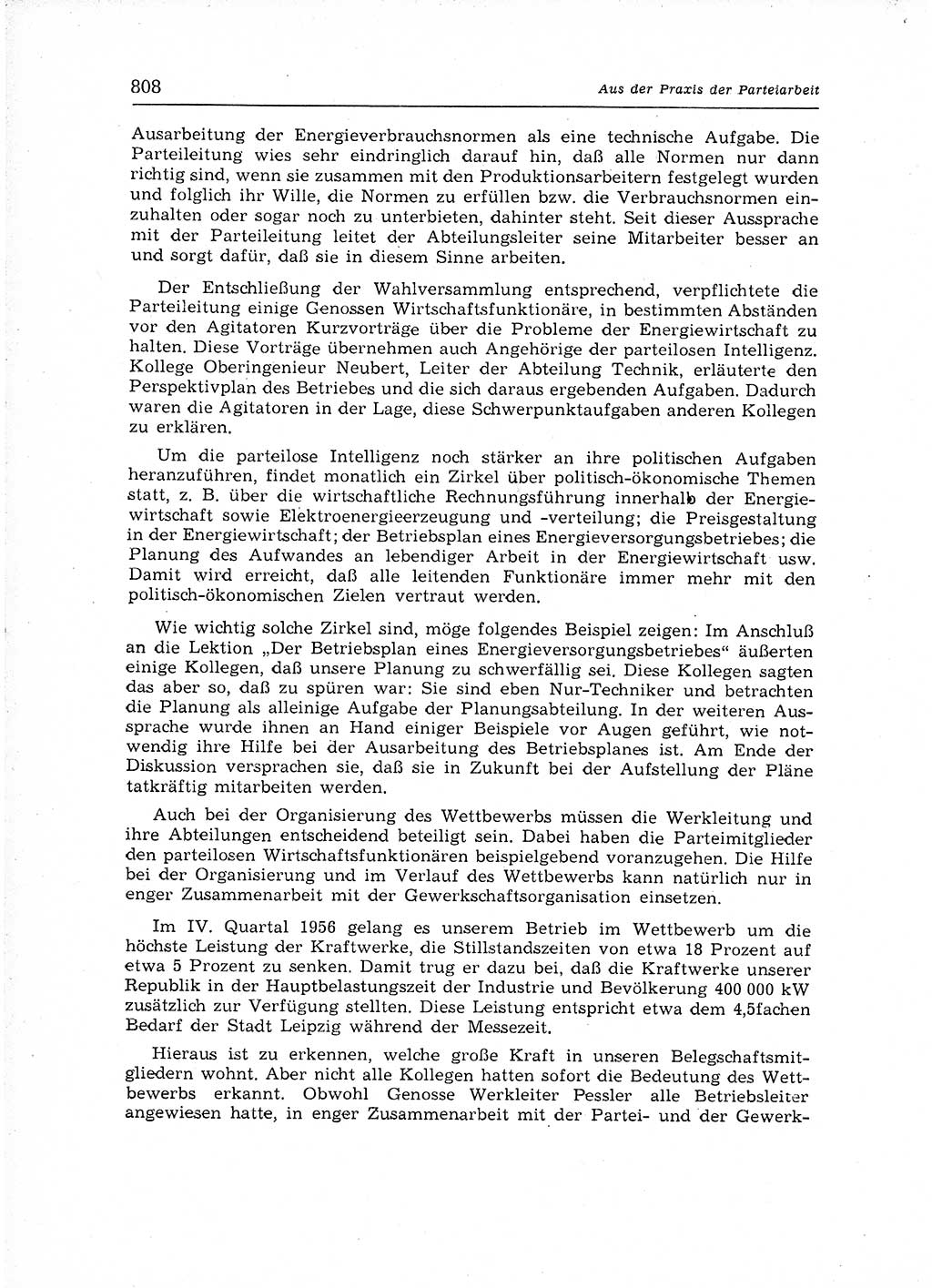 Neuer Weg (NW), Organ des Zentralkomitees (ZK) der SED (Sozialistische Einheitspartei Deutschlands) für Fragen des Parteiaufbaus und des Parteilebens, 12. Jahrgang [Deutsche Demokratische Republik (DDR)] 1957, Seite 808 (NW ZK SED DDR 1957, S. 808)