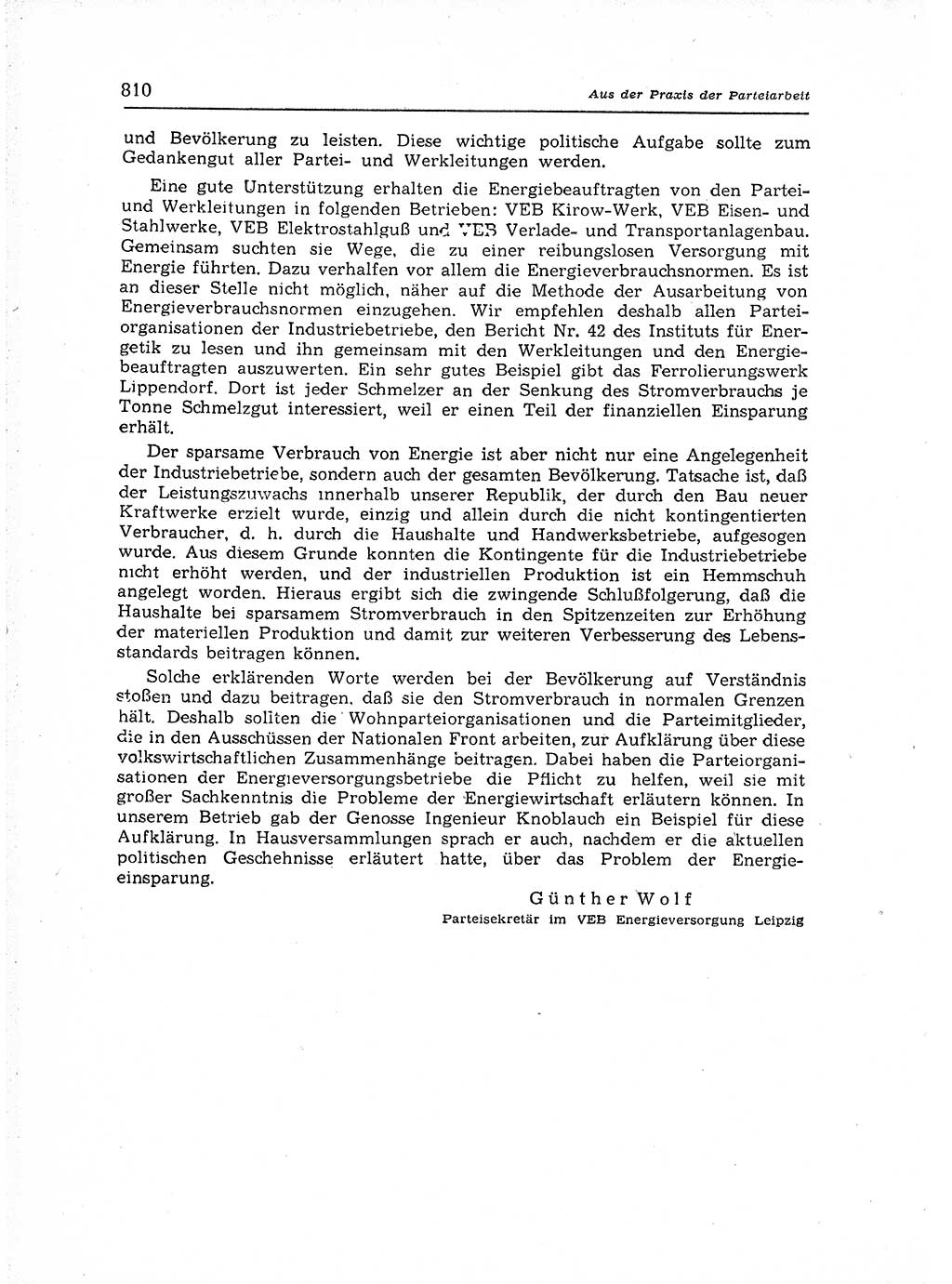 Neuer Weg (NW), Organ des Zentralkomitees (ZK) der SED (Sozialistische Einheitspartei Deutschlands) für Fragen des Parteiaufbaus und des Parteilebens, 12. Jahrgang [Deutsche Demokratische Republik (DDR)] 1957, Seite 810 (NW ZK SED DDR 1957, S. 810)