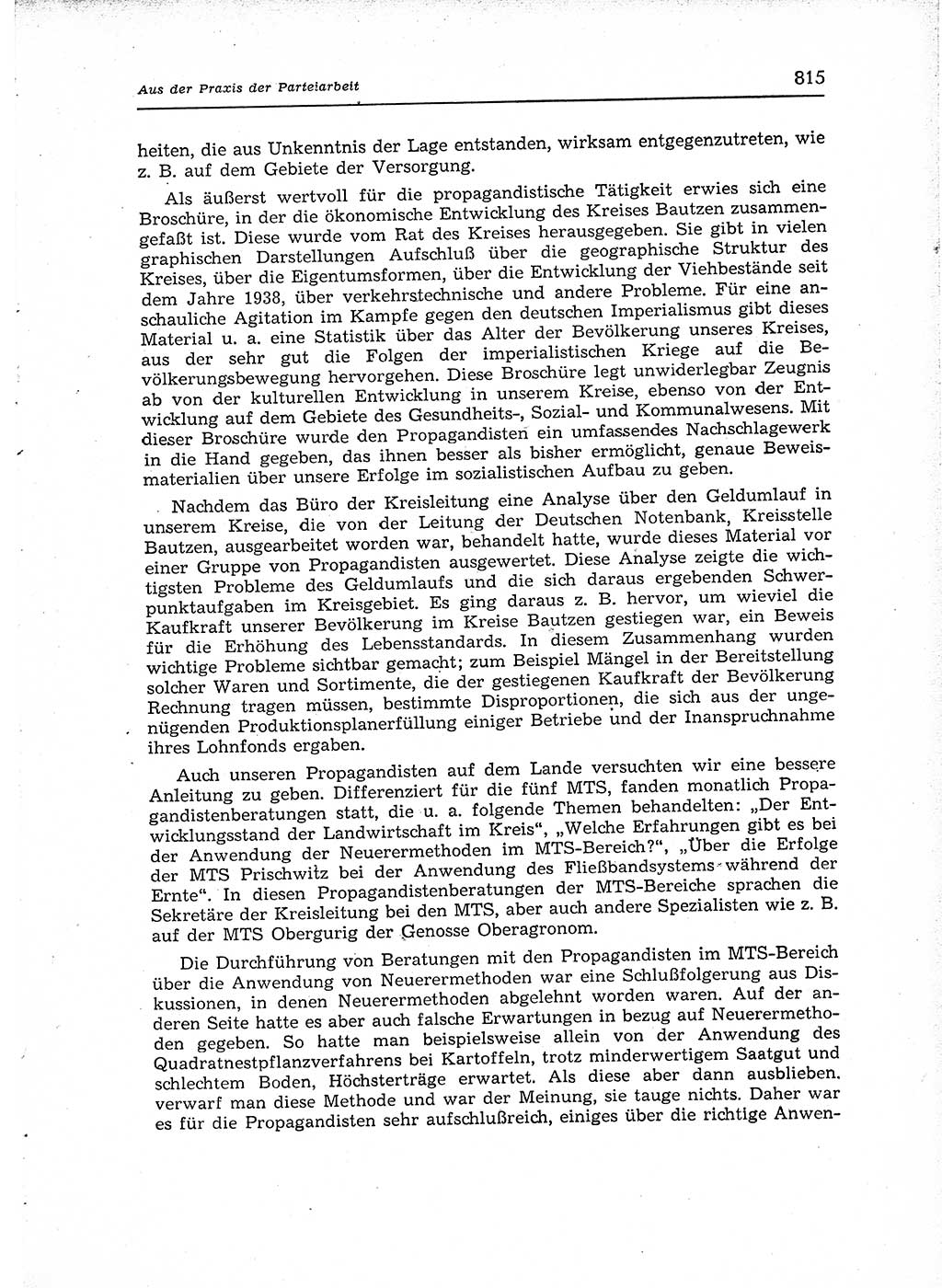 Neuer Weg (NW), Organ des Zentralkomitees (ZK) der SED (Sozialistische Einheitspartei Deutschlands) für Fragen des Parteiaufbaus und des Parteilebens, 12. Jahrgang [Deutsche Demokratische Republik (DDR)] 1957, Seite 815 (NW ZK SED DDR 1957, S. 815)