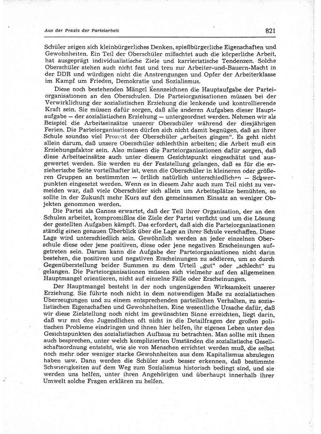 Neuer Weg (NW), Organ des Zentralkomitees (ZK) der SED (Sozialistische Einheitspartei Deutschlands) für Fragen des Parteiaufbaus und des Parteilebens, 12. Jahrgang [Deutsche Demokratische Republik (DDR)] 1957, Seite 821 (NW ZK SED DDR 1957, S. 821)