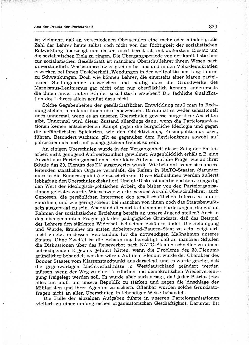 Neuer Weg (NW), Organ des Zentralkomitees (ZK) der SED (Sozialistische Einheitspartei Deutschlands) für Fragen des Parteiaufbaus und des Parteilebens, 12. Jahrgang [Deutsche Demokratische Republik (DDR)] 1957, Seite 823 (NW ZK SED DDR 1957, S. 823)