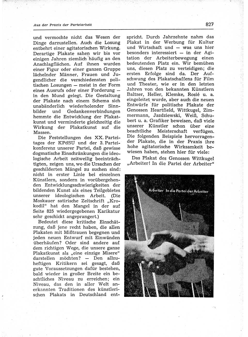 Neuer Weg (NW), Organ des Zentralkomitees (ZK) der SED (Sozialistische Einheitspartei Deutschlands) für Fragen des Parteiaufbaus und des Parteilebens, 12. Jahrgang [Deutsche Demokratische Republik (DDR)] 1957, Seite 827 (NW ZK SED DDR 1957, S. 827)