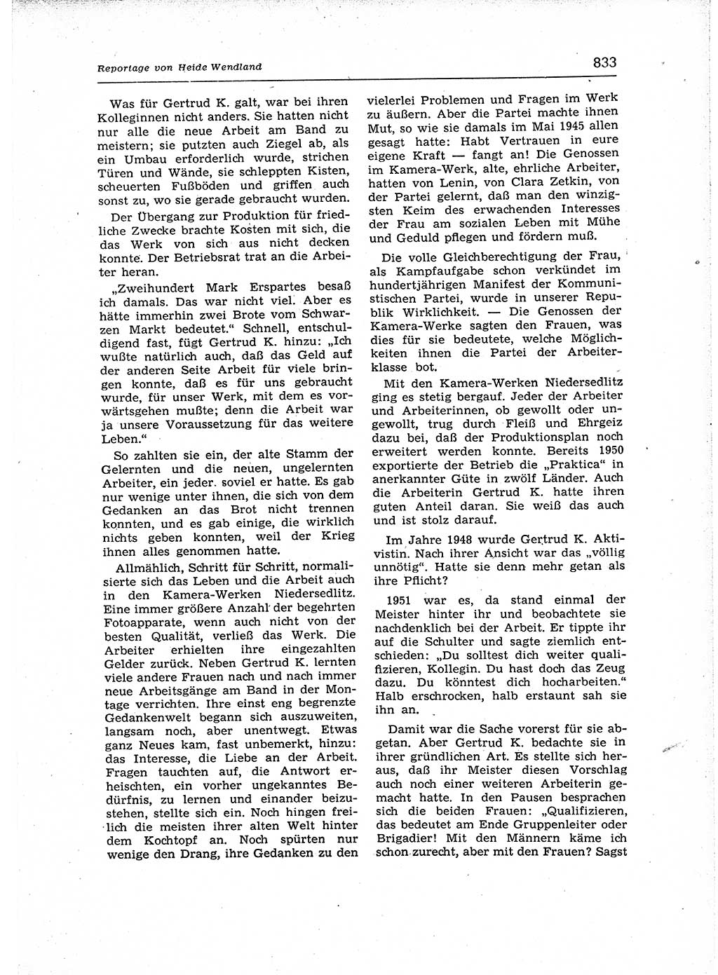 Neuer Weg (NW), Organ des Zentralkomitees (ZK) der SED (Sozialistische Einheitspartei Deutschlands) für Fragen des Parteiaufbaus und des Parteilebens, 12. Jahrgang [Deutsche Demokratische Republik (DDR)] 1957, Seite 833 (NW ZK SED DDR 1957, S. 833)