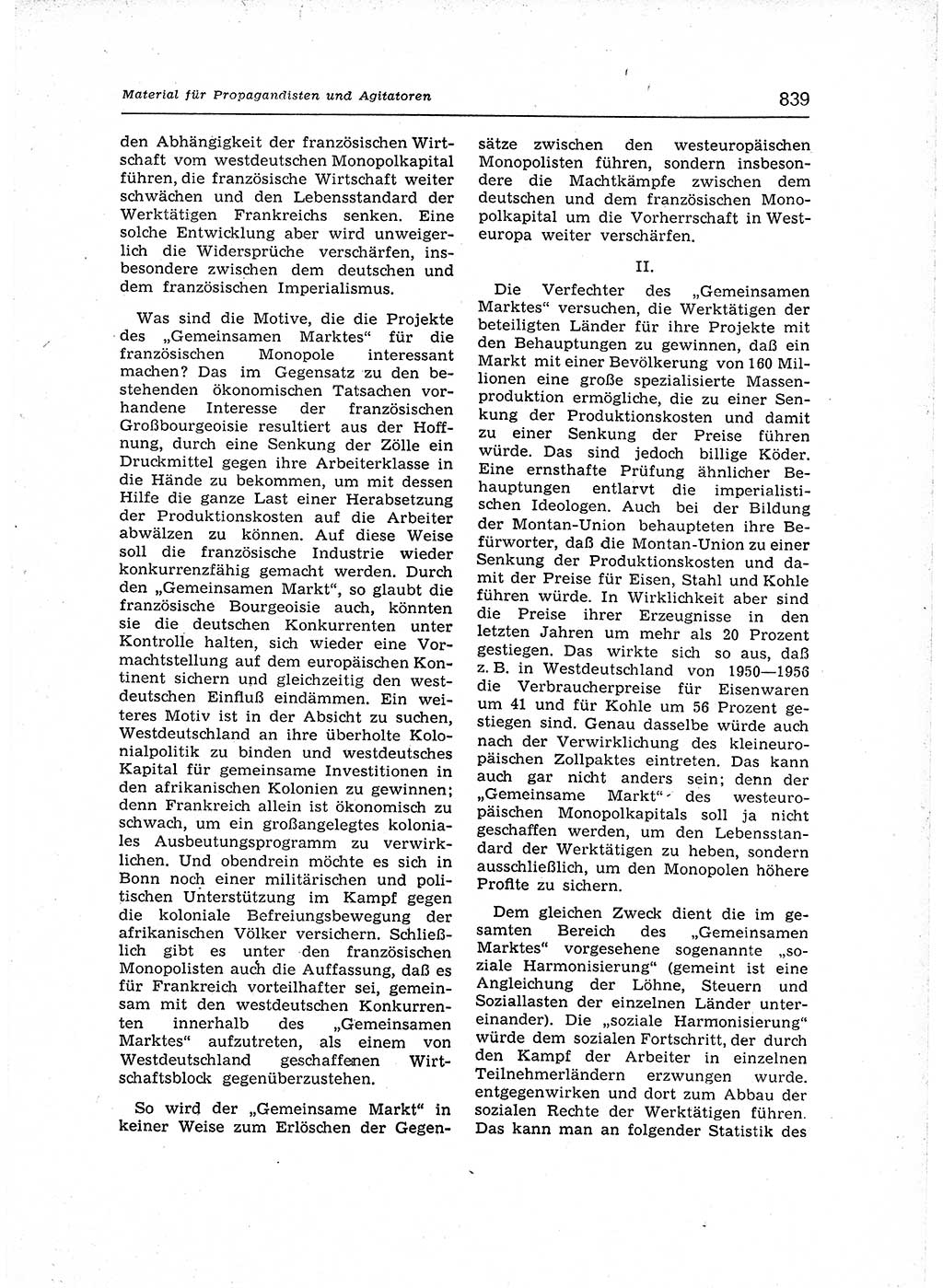 Neuer Weg (NW), Organ des Zentralkomitees (ZK) der SED (Sozialistische Einheitspartei Deutschlands) für Fragen des Parteiaufbaus und des Parteilebens, 12. Jahrgang [Deutsche Demokratische Republik (DDR)] 1957, Seite 839 (NW ZK SED DDR 1957, S. 839)