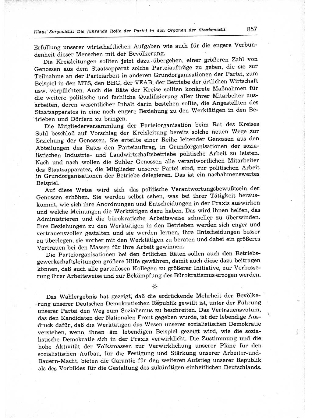 Neuer Weg (NW), Organ des Zentralkomitees (ZK) der SED (Sozialistische Einheitspartei Deutschlands) für Fragen des Parteiaufbaus und des Parteilebens, 12. Jahrgang [Deutsche Demokratische Republik (DDR)] 1957, Seite 857 (NW ZK SED DDR 1957, S. 857)