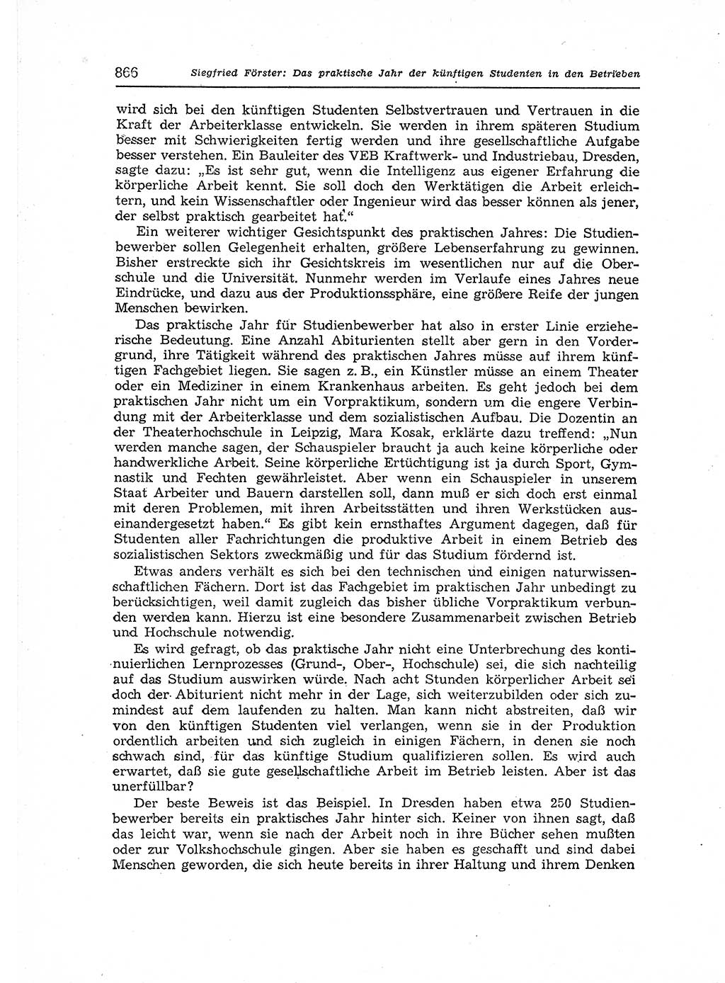 Neuer Weg (NW), Organ des Zentralkomitees (ZK) der SED (Sozialistische Einheitspartei Deutschlands) für Fragen des Parteiaufbaus und des Parteilebens, 12. Jahrgang [Deutsche Demokratische Republik (DDR)] 1957, Seite 866 (NW ZK SED DDR 1957, S. 866)