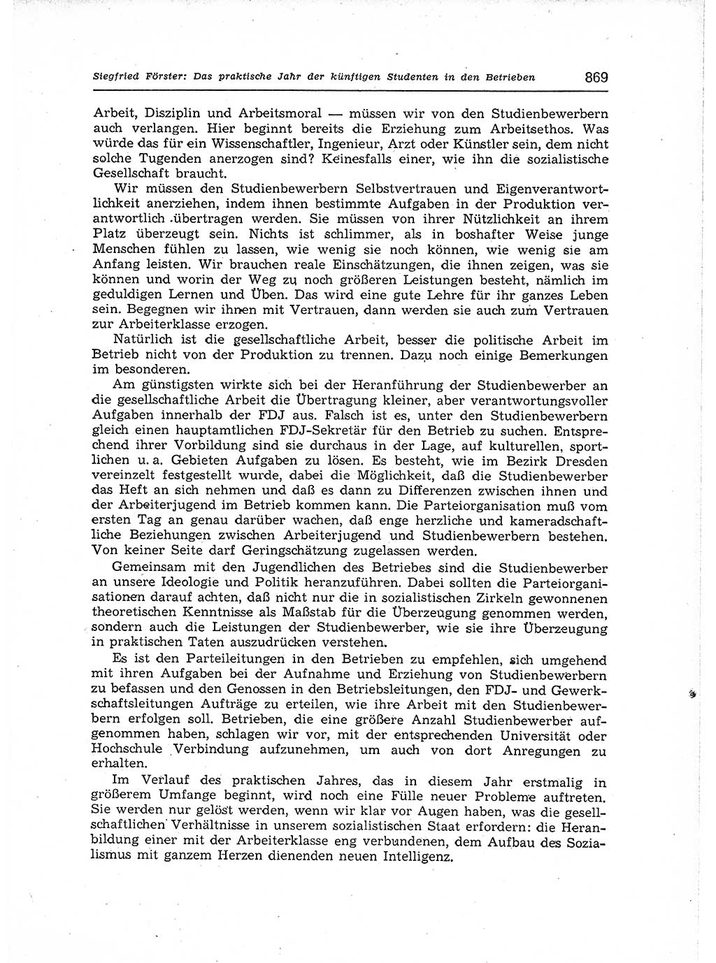 Neuer Weg (NW), Organ des Zentralkomitees (ZK) der SED (Sozialistische Einheitspartei Deutschlands) für Fragen des Parteiaufbaus und des Parteilebens, 12. Jahrgang [Deutsche Demokratische Republik (DDR)] 1957, Seite 869 (NW ZK SED DDR 1957, S. 869)