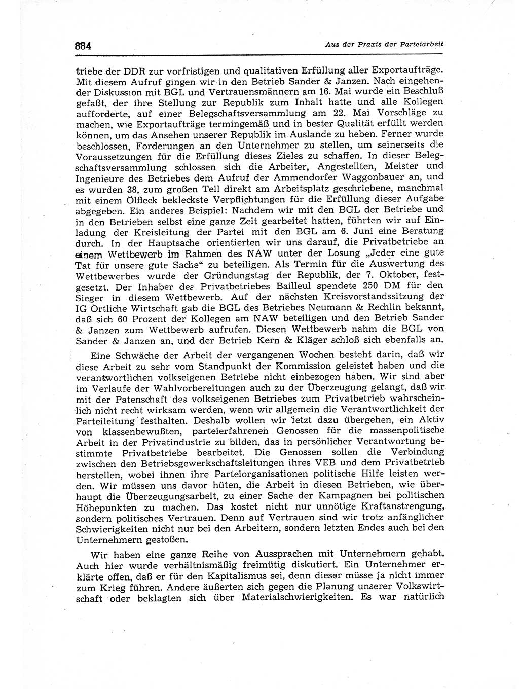 Neuer Weg (NW), Organ des Zentralkomitees (ZK) der SED (Sozialistische Einheitspartei Deutschlands) für Fragen des Parteiaufbaus und des Parteilebens, 12. Jahrgang [Deutsche Demokratische Republik (DDR)] 1957, Seite 884 (NW ZK SED DDR 1957, S. 884)