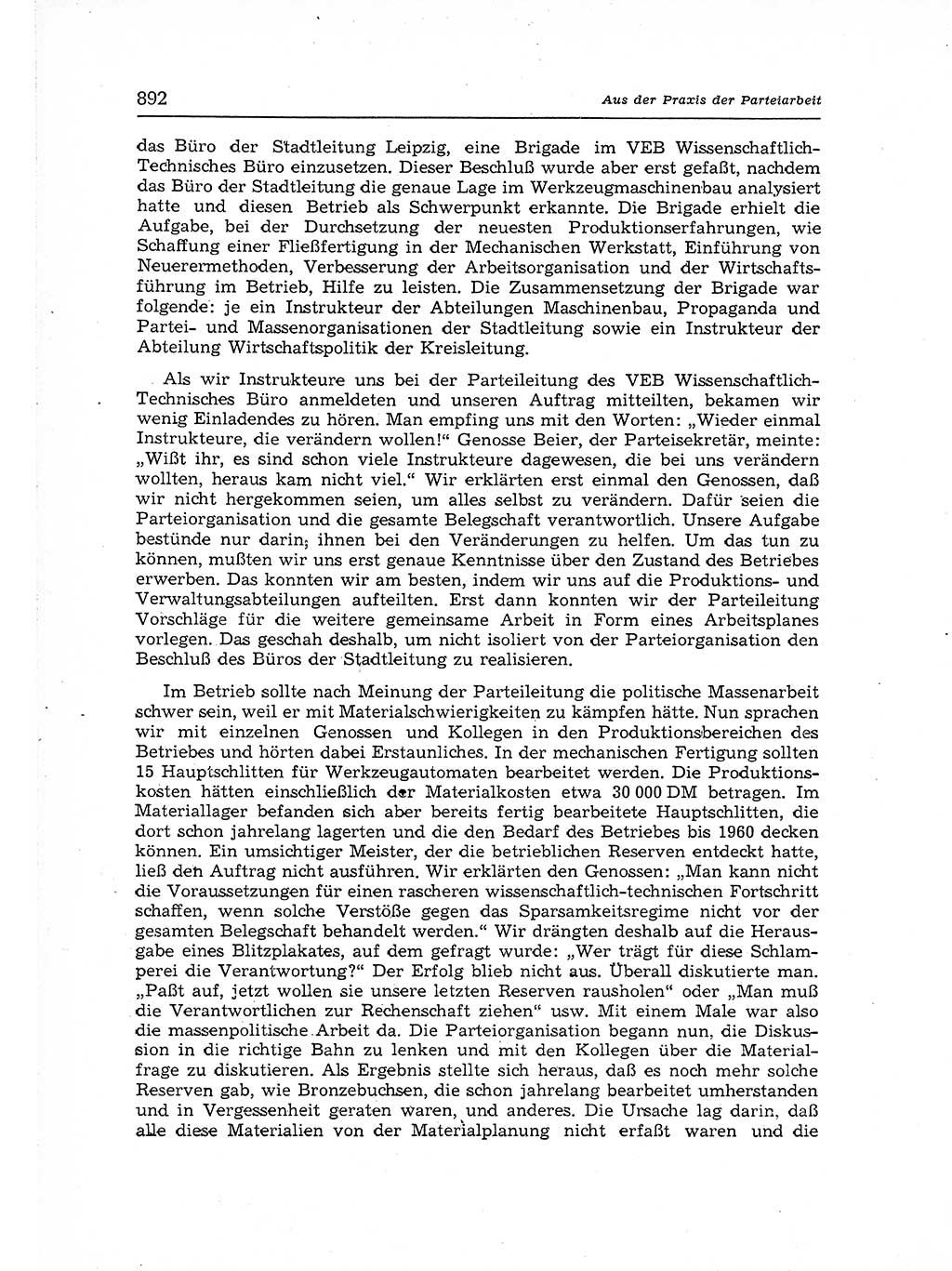 Neuer Weg (NW), Organ des Zentralkomitees (ZK) der SED (Sozialistische Einheitspartei Deutschlands) für Fragen des Parteiaufbaus und des Parteilebens, 12. Jahrgang [Deutsche Demokratische Republik (DDR)] 1957, Seite 892 (NW ZK SED DDR 1957, S. 892)