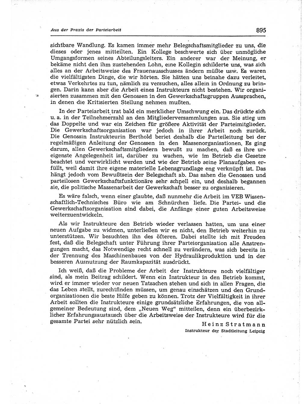 Neuer Weg (NW), Organ des Zentralkomitees (ZK) der SED (Sozialistische Einheitspartei Deutschlands) für Fragen des Parteiaufbaus und des Parteilebens, 12. Jahrgang [Deutsche Demokratische Republik (DDR)] 1957, Seite 895 (NW ZK SED DDR 1957, S. 895)