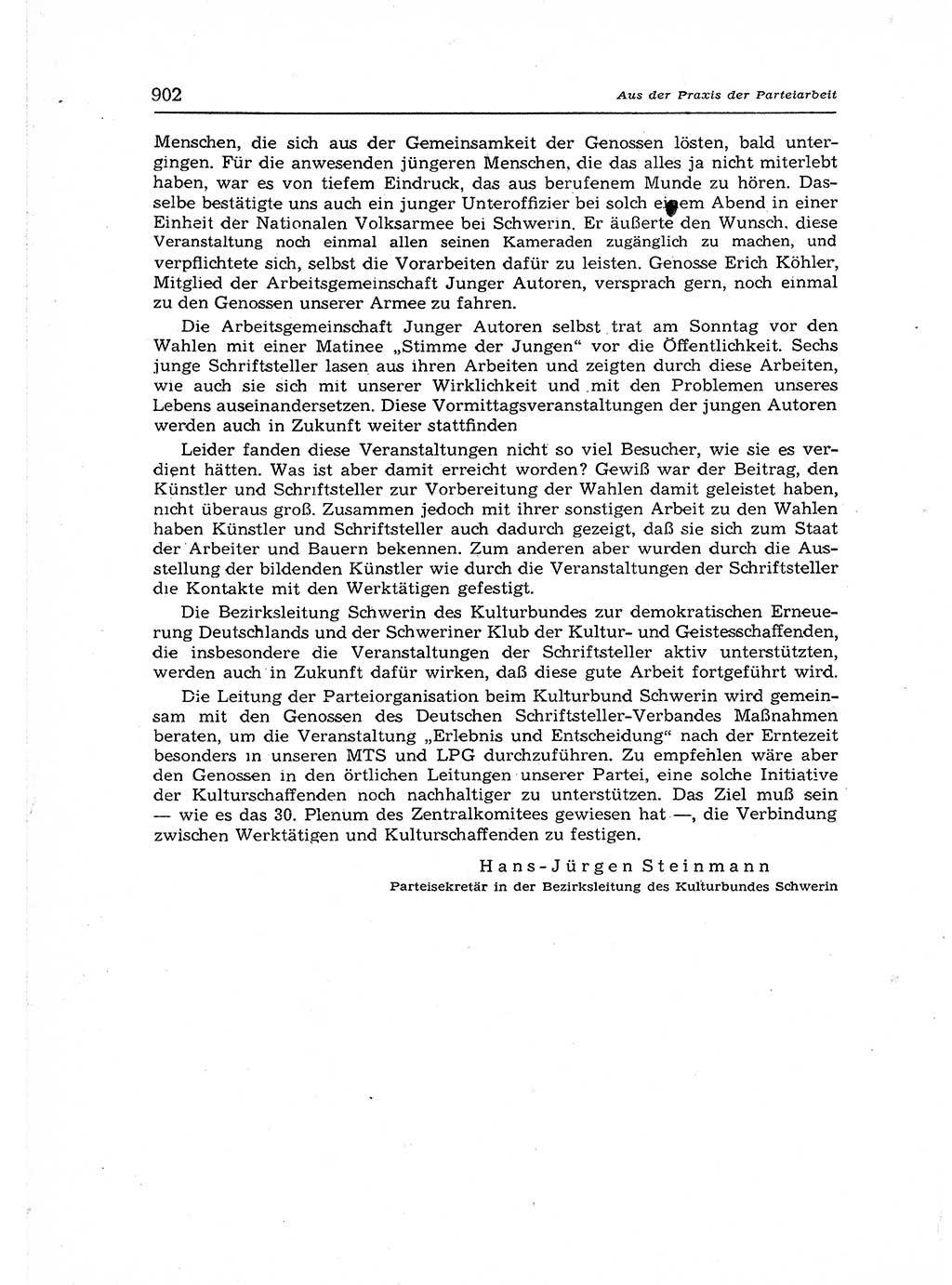 Neuer Weg (NW), Organ des Zentralkomitees (ZK) der SED (Sozialistische Einheitspartei Deutschlands) für Fragen des Parteiaufbaus und des Parteilebens, 12. Jahrgang [Deutsche Demokratische Republik (DDR)] 1957, Seite 902 (NW ZK SED DDR 1957, S. 902)