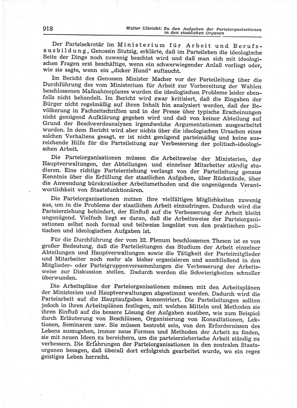 Neuer Weg (NW), Organ des Zentralkomitees (ZK) der SED (Sozialistische Einheitspartei Deutschlands) für Fragen des Parteiaufbaus und des Parteilebens, 12. Jahrgang [Deutsche Demokratische Republik (DDR)] 1957, Seite 918 (NW ZK SED DDR 1957, S. 918)