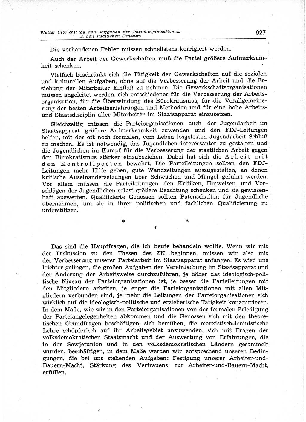 Neuer Weg (NW), Organ des Zentralkomitees (ZK) der SED (Sozialistische Einheitspartei Deutschlands) für Fragen des Parteiaufbaus und des Parteilebens, 12. Jahrgang [Deutsche Demokratische Republik (DDR)] 1957, Seite 927 (NW ZK SED DDR 1957, S. 927)