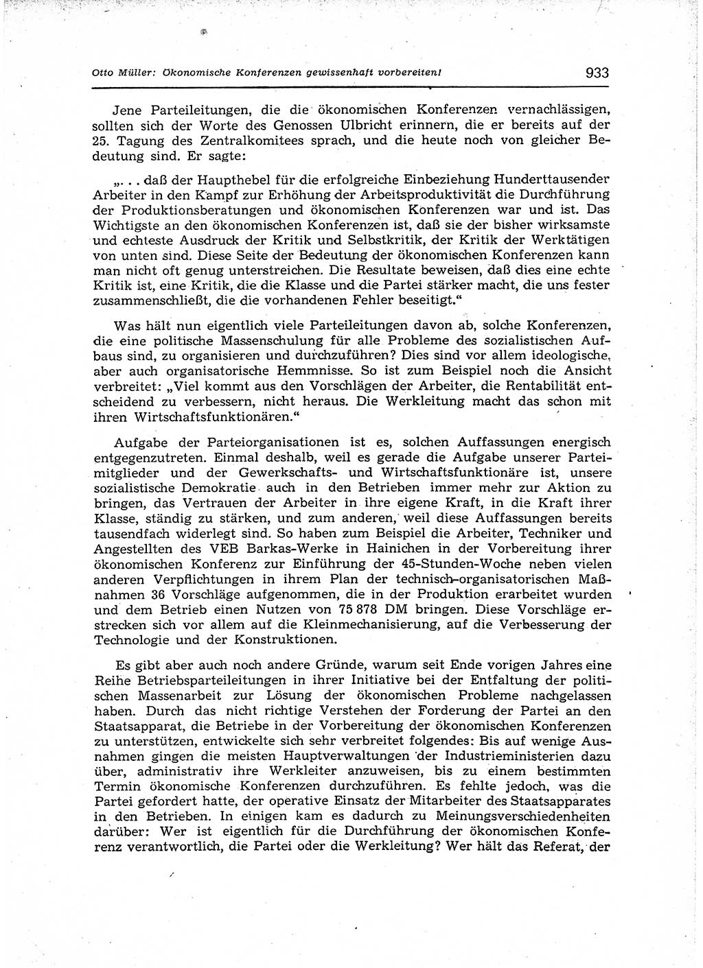 Neuer Weg (NW), Organ des Zentralkomitees (ZK) der SED (Sozialistische Einheitspartei Deutschlands) für Fragen des Parteiaufbaus und des Parteilebens, 12. Jahrgang [Deutsche Demokratische Republik (DDR)] 1957, Seite 933 (NW ZK SED DDR 1957, S. 933)