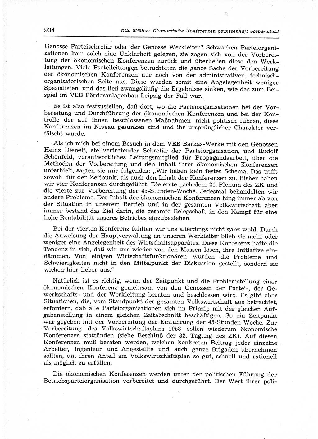 Neuer Weg (NW), Organ des Zentralkomitees (ZK) der SED (Sozialistische Einheitspartei Deutschlands) für Fragen des Parteiaufbaus und des Parteilebens, 12. Jahrgang [Deutsche Demokratische Republik (DDR)] 1957, Seite 934 (NW ZK SED DDR 1957, S. 934)