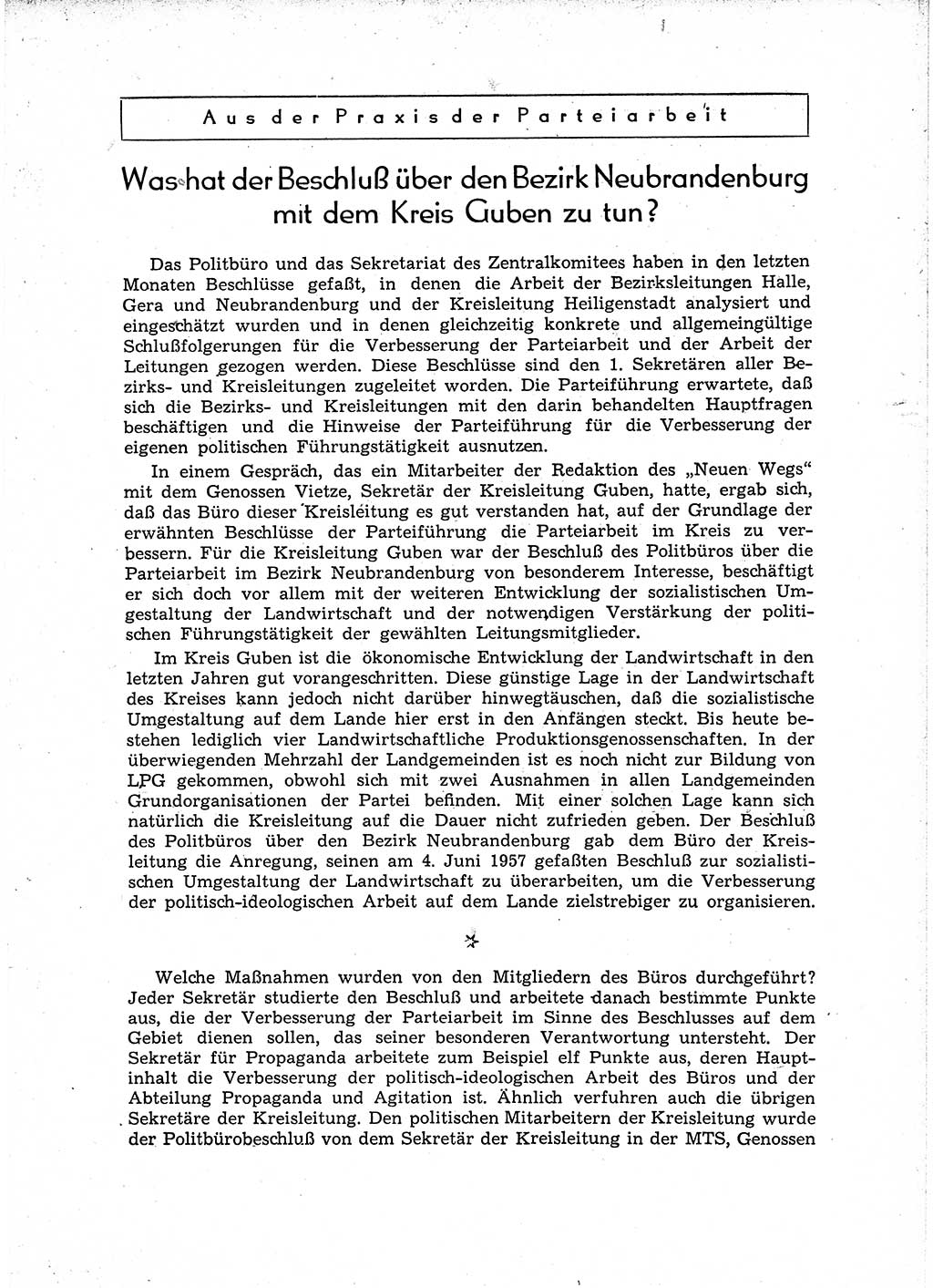 Neuer Weg (NW), Organ des Zentralkomitees (ZK) der SED (Sozialistische Einheitspartei Deutschlands) für Fragen des Parteiaufbaus und des Parteilebens, 12. Jahrgang [Deutsche Demokratische Republik (DDR)] 1957, Seite 937 (NW ZK SED DDR 1957, S. 937)