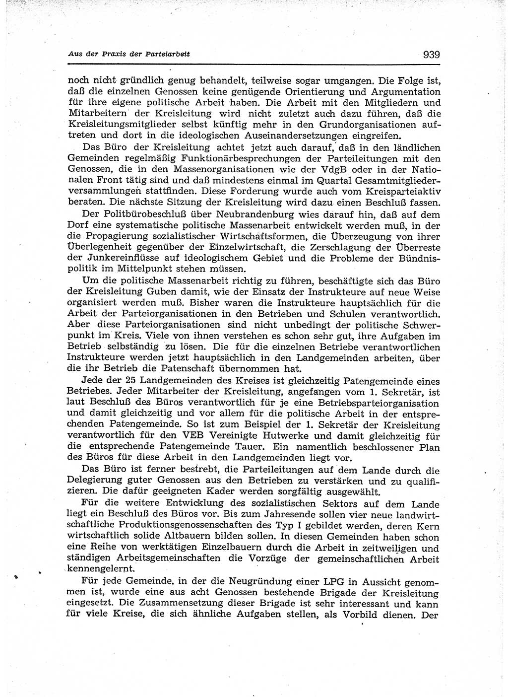 Neuer Weg (NW), Organ des Zentralkomitees (ZK) der SED (Sozialistische Einheitspartei Deutschlands) für Fragen des Parteiaufbaus und des Parteilebens, 12. Jahrgang [Deutsche Demokratische Republik (DDR)] 1957, Seite 939 (NW ZK SED DDR 1957, S. 939)