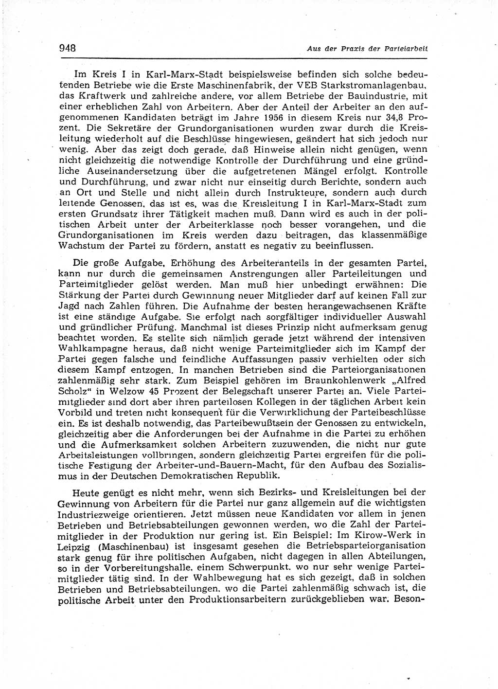 Neuer Weg (NW), Organ des Zentralkomitees (ZK) der SED (Sozialistische Einheitspartei Deutschlands) für Fragen des Parteiaufbaus und des Parteilebens, 12. Jahrgang [Deutsche Demokratische Republik (DDR)] 1957, Seite 948 (NW ZK SED DDR 1957, S. 948)