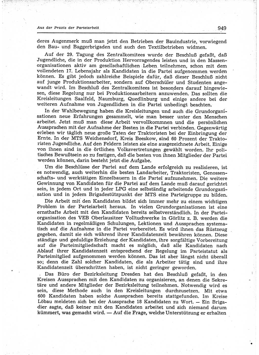 Neuer Weg (NW), Organ des Zentralkomitees (ZK) der SED (Sozialistische Einheitspartei Deutschlands) für Fragen des Parteiaufbaus und des Parteilebens, 12. Jahrgang [Deutsche Demokratische Republik (DDR)] 1957, Seite 949 (NW ZK SED DDR 1957, S. 949)