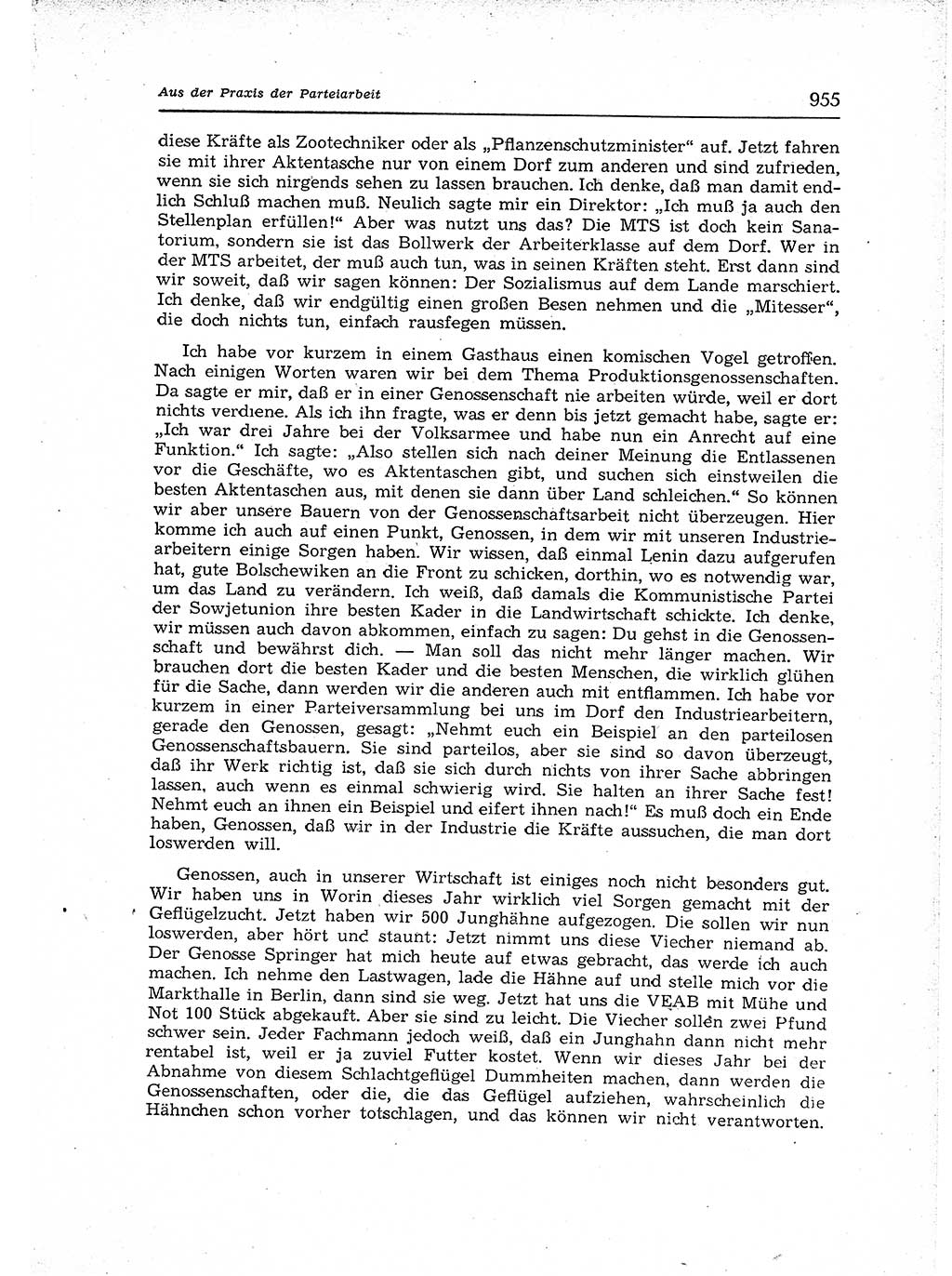 Neuer Weg (NW), Organ des Zentralkomitees (ZK) der SED (Sozialistische Einheitspartei Deutschlands) für Fragen des Parteiaufbaus und des Parteilebens, 12. Jahrgang [Deutsche Demokratische Republik (DDR)] 1957, Seite 955 (NW ZK SED DDR 1957, S. 955)