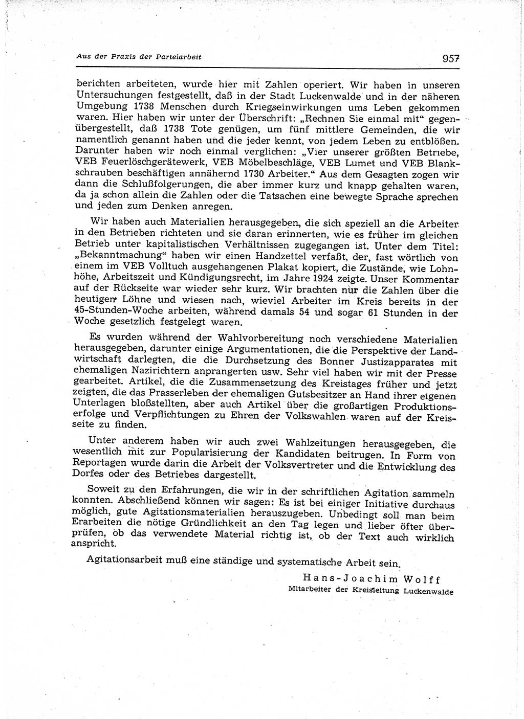 Neuer Weg (NW), Organ des Zentralkomitees (ZK) der SED (Sozialistische Einheitspartei Deutschlands) für Fragen des Parteiaufbaus und des Parteilebens, 12. Jahrgang [Deutsche Demokratische Republik (DDR)] 1957, Seite 957 (NW ZK SED DDR 1957, S. 957)