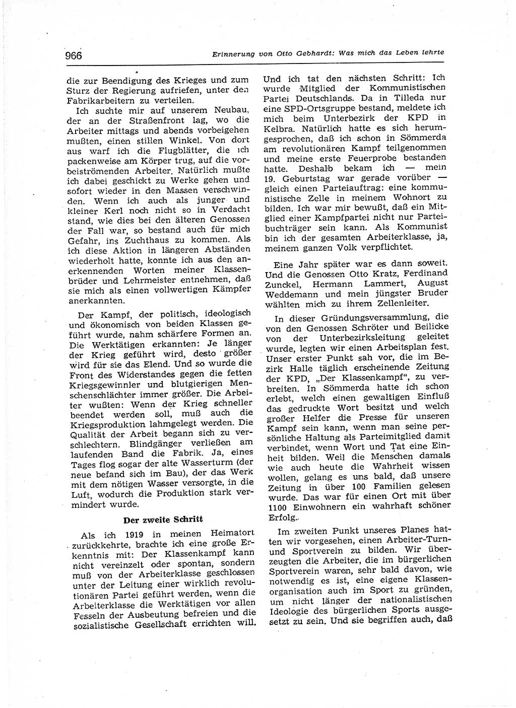 Neuer Weg (NW), Organ des Zentralkomitees (ZK) der SED (Sozialistische Einheitspartei Deutschlands) für Fragen des Parteiaufbaus und des Parteilebens, 12. Jahrgang [Deutsche Demokratische Republik (DDR)] 1957, Seite 966 (NW ZK SED DDR 1957, S. 966)