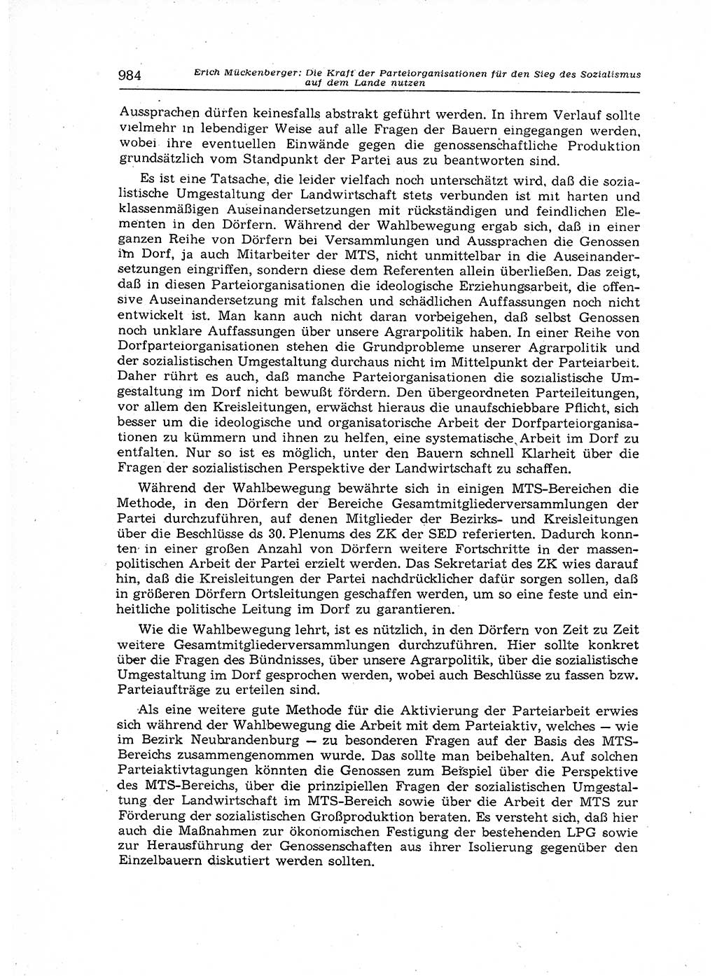 Neuer Weg (NW), Organ des Zentralkomitees (ZK) der SED (Sozialistische Einheitspartei Deutschlands) für Fragen des Parteiaufbaus und des Parteilebens, 12. Jahrgang [Deutsche Demokratische Republik (DDR)] 1957, Seite 984 (NW ZK SED DDR 1957, S. 984)