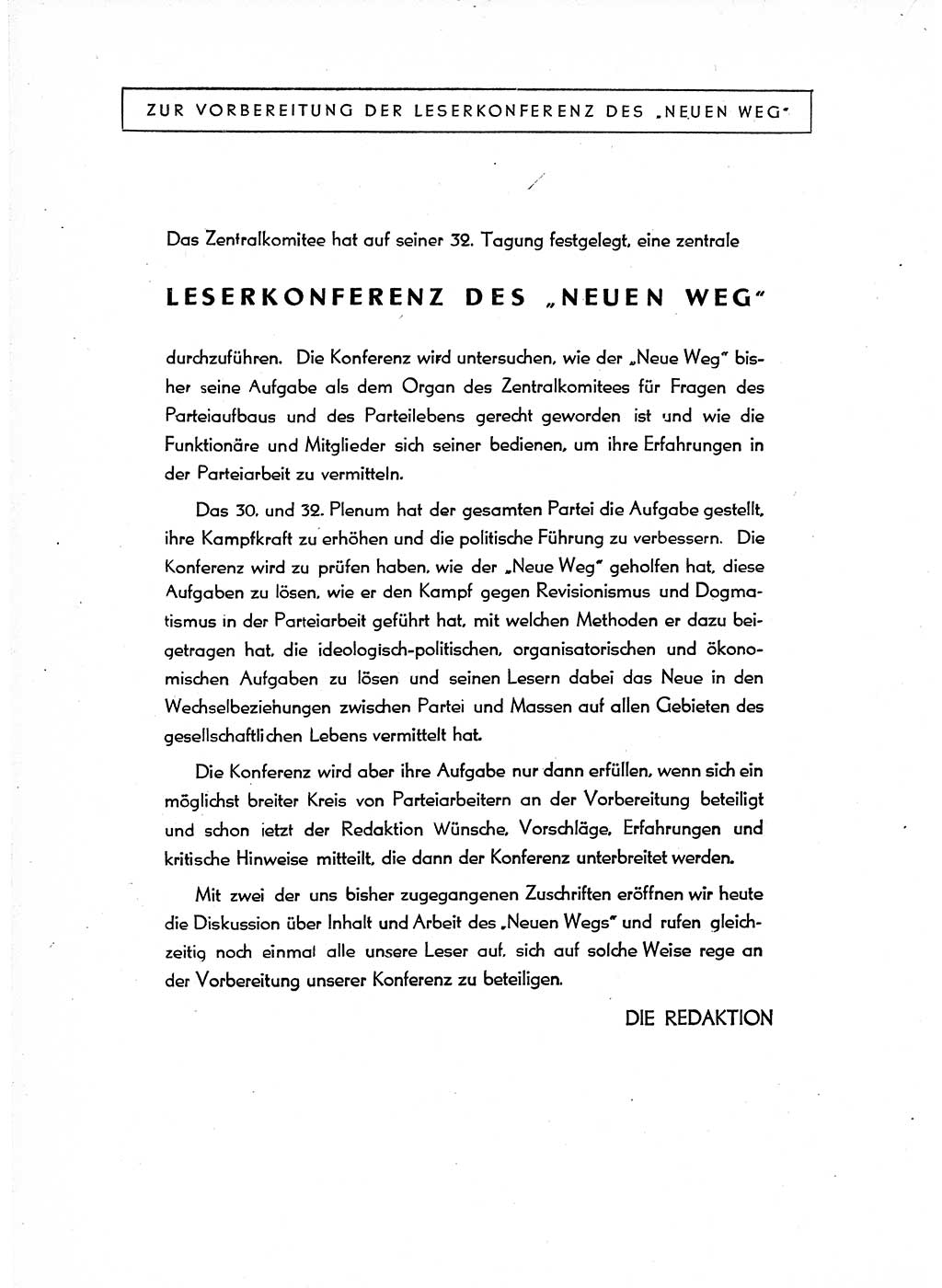 Neuer Weg (NW), Organ des Zentralkomitees (ZK) der SED (Sozialistische Einheitspartei Deutschlands) für Fragen des Parteiaufbaus und des Parteilebens, 12. Jahrgang [Deutsche Demokratische Republik (DDR)] 1957, Seite 988 (NW ZK SED DDR 1957, S. 988)