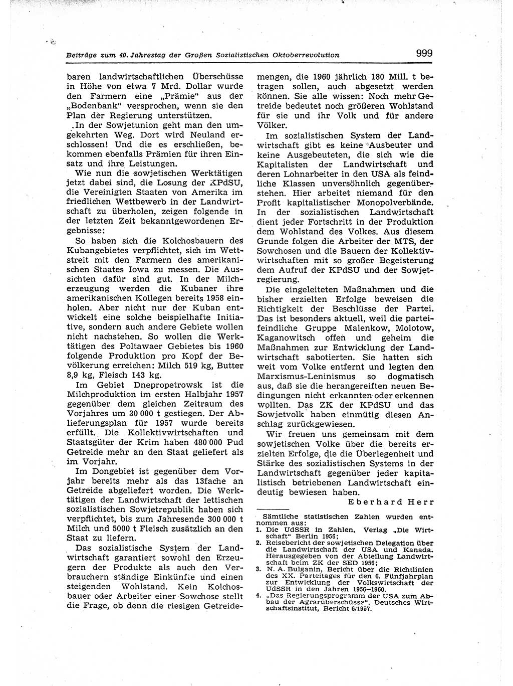 Neuer Weg (NW), Organ des Zentralkomitees (ZK) der SED (Sozialistische Einheitspartei Deutschlands) für Fragen des Parteiaufbaus und des Parteilebens, 12. Jahrgang [Deutsche Demokratische Republik (DDR)] 1957, Seite 999 (NW ZK SED DDR 1957, S. 999)
