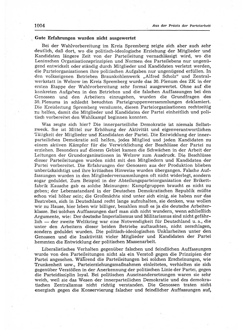 Neuer Weg (NW), Organ des Zentralkomitees (ZK) der SED (Sozialistische Einheitspartei Deutschlands) für Fragen des Parteiaufbaus und des Parteilebens, 12. Jahrgang [Deutsche Demokratische Republik (DDR)] 1957, Seite 1004 (NW ZK SED DDR 1957, S. 1004)