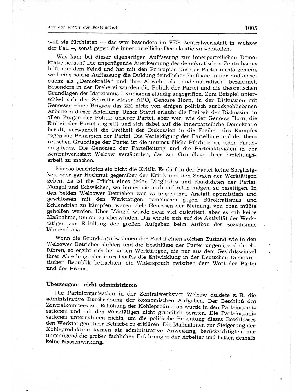 Neuer Weg (NW), Organ des Zentralkomitees (ZK) der SED (Sozialistische Einheitspartei Deutschlands) für Fragen des Parteiaufbaus und des Parteilebens, 12. Jahrgang [Deutsche Demokratische Republik (DDR)] 1957, Seite 1005 (NW ZK SED DDR 1957, S. 1005)