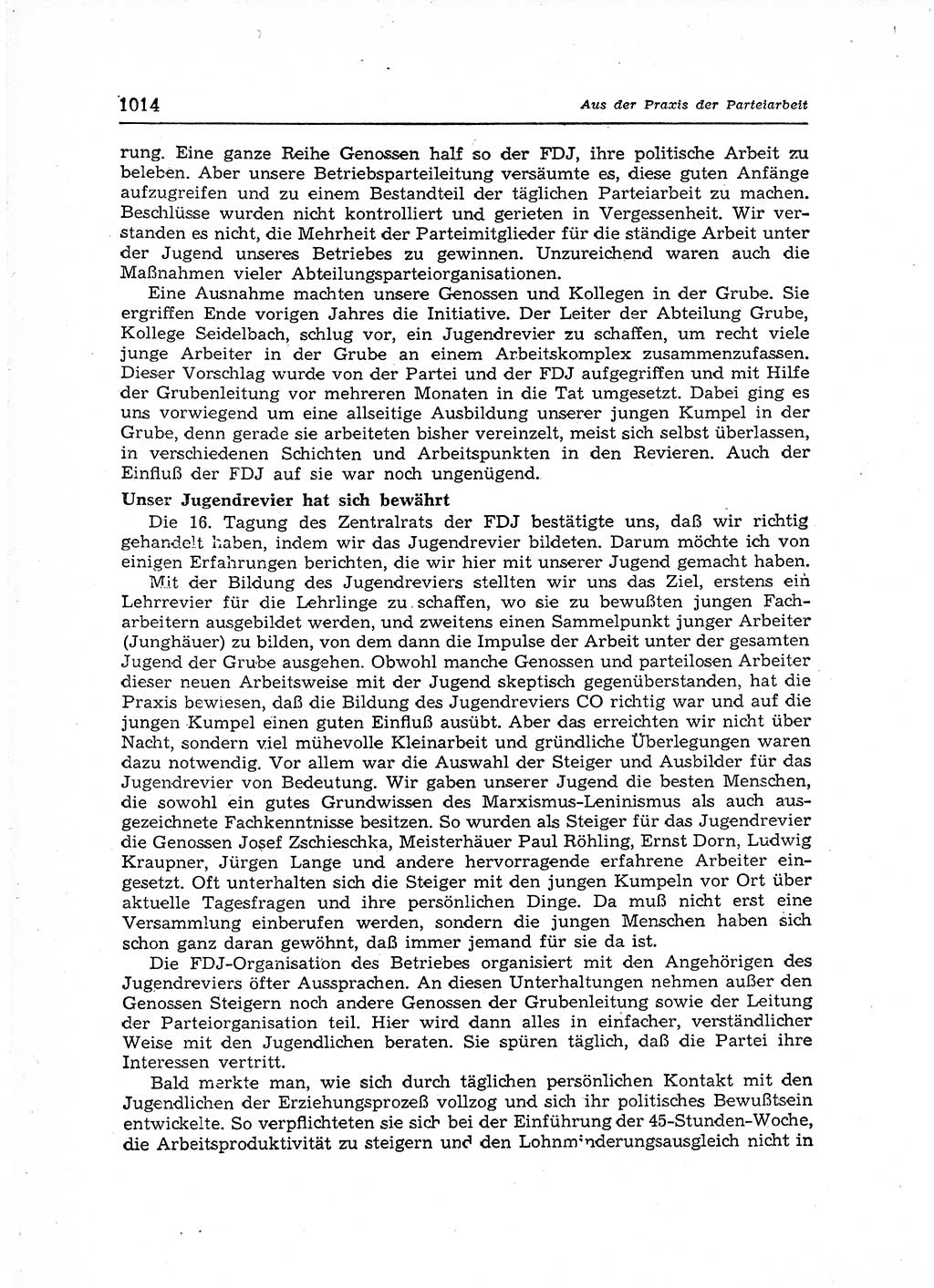 Neuer Weg (NW), Organ des Zentralkomitees (ZK) der SED (Sozialistische Einheitspartei Deutschlands) für Fragen des Parteiaufbaus und des Parteilebens, 12. Jahrgang [Deutsche Demokratische Republik (DDR)] 1957, Seite 1014 (NW ZK SED DDR 1957, S. 1014)