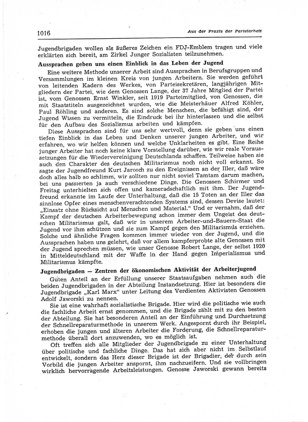 Neuer Weg (NW), Organ des Zentralkomitees (ZK) der SED (Sozialistische Einheitspartei Deutschlands) für Fragen des Parteiaufbaus und des Parteilebens, 12. Jahrgang [Deutsche Demokratische Republik (DDR)] 1957, Seite 1016 (NW ZK SED DDR 1957, S. 1016)