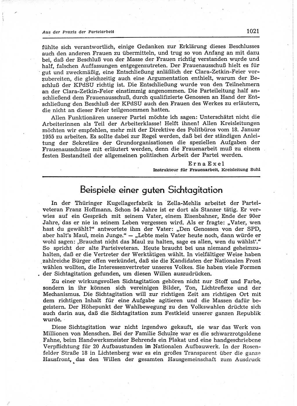 Neuer Weg (NW), Organ des Zentralkomitees (ZK) der SED (Sozialistische Einheitspartei Deutschlands) für Fragen des Parteiaufbaus und des Parteilebens, 12. Jahrgang [Deutsche Demokratische Republik (DDR)] 1957, Seite 1021 (NW ZK SED DDR 1957, S. 1021)