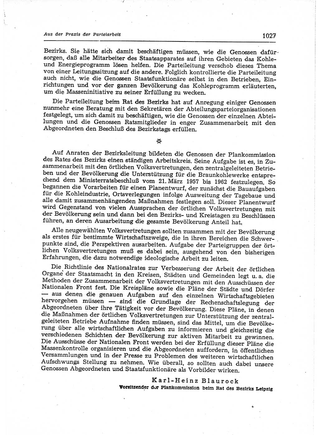 Neuer Weg (NW), Organ des Zentralkomitees (ZK) der SED (Sozialistische Einheitspartei Deutschlands) für Fragen des Parteiaufbaus und des Parteilebens, 12. Jahrgang [Deutsche Demokratische Republik (DDR)] 1957, Seite 1027 (NW ZK SED DDR 1957, S. 1027)