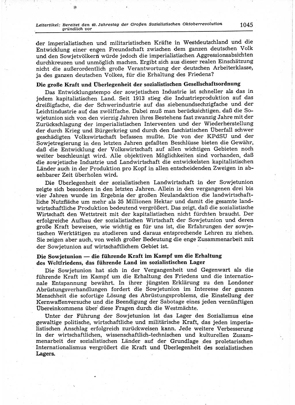 Neuer Weg (NW), Organ des Zentralkomitees (ZK) der SED (Sozialistische Einheitspartei Deutschlands) für Fragen des Parteiaufbaus und des Parteilebens, 12. Jahrgang [Deutsche Demokratische Republik (DDR)] 1957, Seite 1045 (NW ZK SED DDR 1957, S. 1045)