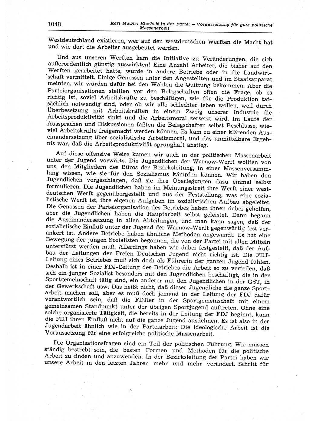 Neuer Weg (NW), Organ des Zentralkomitees (ZK) der SED (Sozialistische Einheitspartei Deutschlands) für Fragen des Parteiaufbaus und des Parteilebens, 12. Jahrgang [Deutsche Demokratische Republik (DDR)] 1957, Seite 1048 (NW ZK SED DDR 1957, S. 1048)