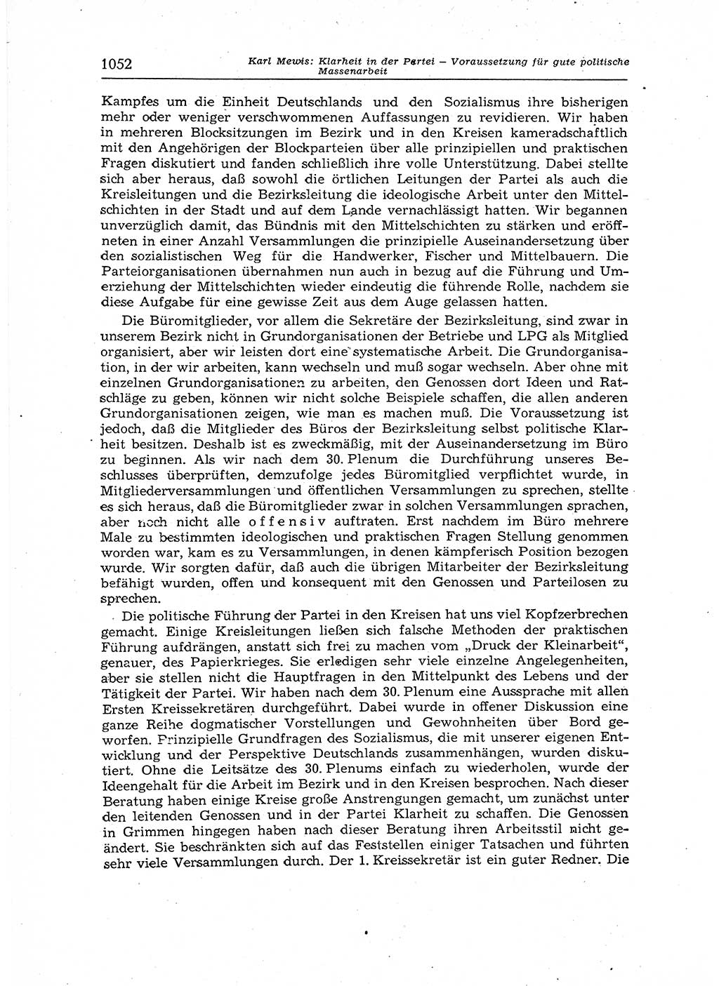 Neuer Weg (NW), Organ des Zentralkomitees (ZK) der SED (Sozialistische Einheitspartei Deutschlands) für Fragen des Parteiaufbaus und des Parteilebens, 12. Jahrgang [Deutsche Demokratische Republik (DDR)] 1957, Seite 1052 (NW ZK SED DDR 1957, S. 1052)