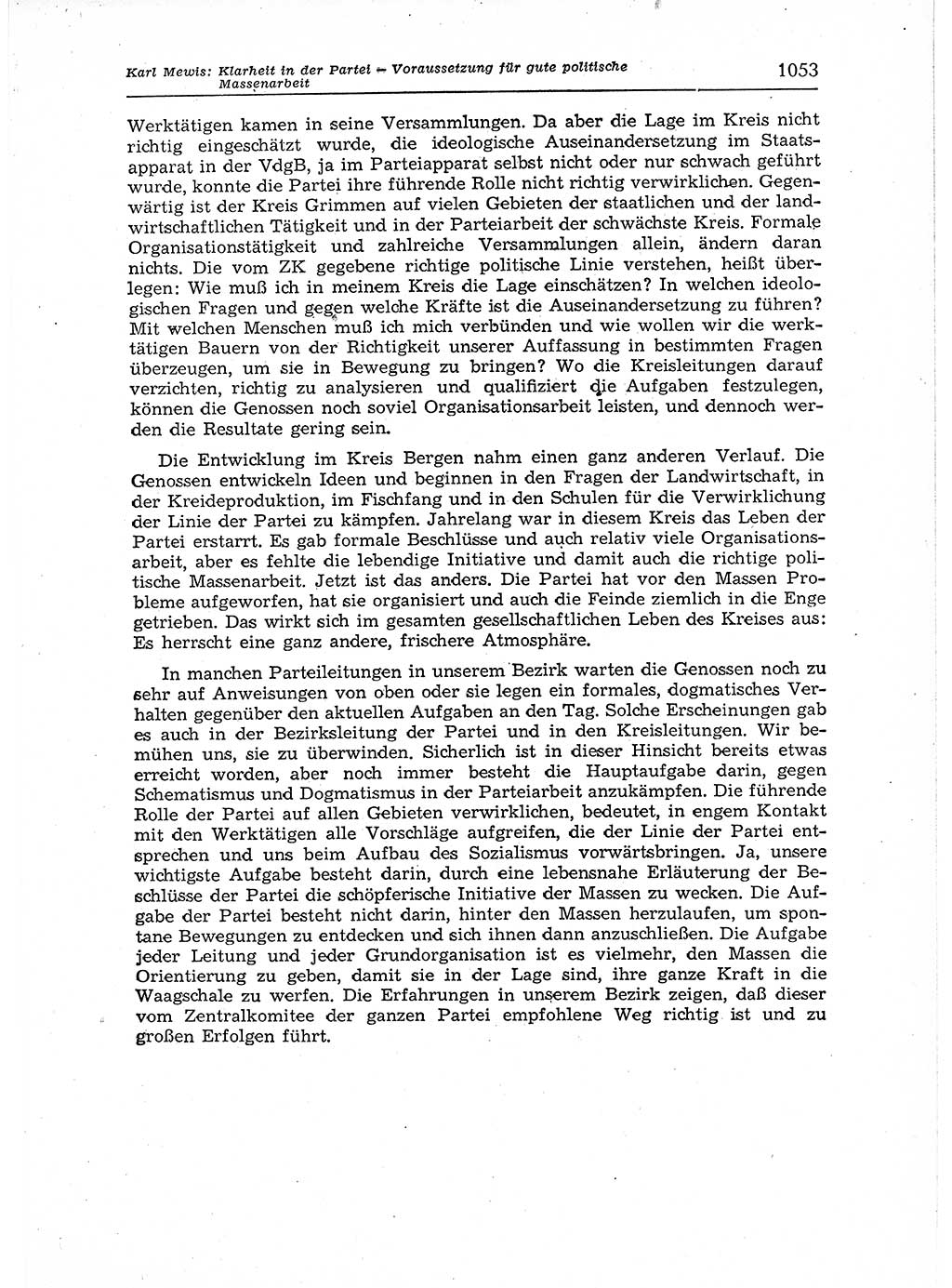 Neuer Weg (NW), Organ des Zentralkomitees (ZK) der SED (Sozialistische Einheitspartei Deutschlands) für Fragen des Parteiaufbaus und des Parteilebens, 12. Jahrgang [Deutsche Demokratische Republik (DDR)] 1957, Seite 1053 (NW ZK SED DDR 1957, S. 1053)