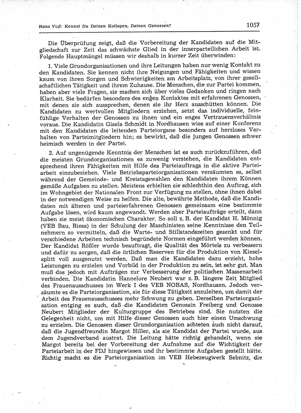 Neuer Weg (NW), Organ des Zentralkomitees (ZK) der SED (Sozialistische Einheitspartei Deutschlands) für Fragen des Parteiaufbaus und des Parteilebens, 12. Jahrgang [Deutsche Demokratische Republik (DDR)] 1957, Seite 1057 (NW ZK SED DDR 1957, S. 1057)