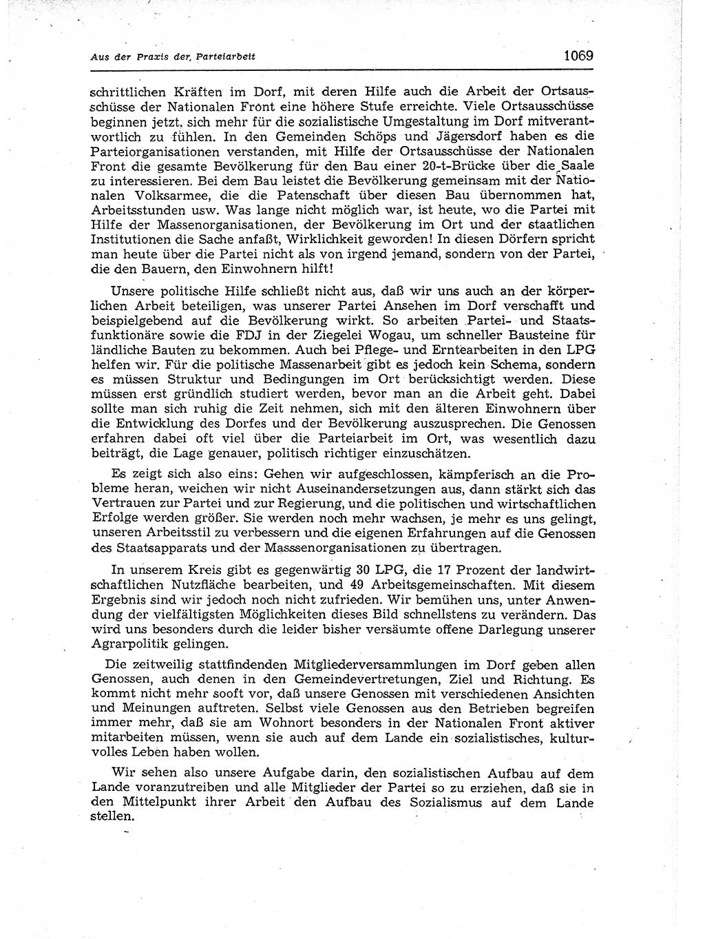 Neuer Weg (NW), Organ des Zentralkomitees (ZK) der SED (Sozialistische Einheitspartei Deutschlands) für Fragen des Parteiaufbaus und des Parteilebens, 12. Jahrgang [Deutsche Demokratische Republik (DDR)] 1957, Seite 1069 (NW ZK SED DDR 1957, S. 1069)
