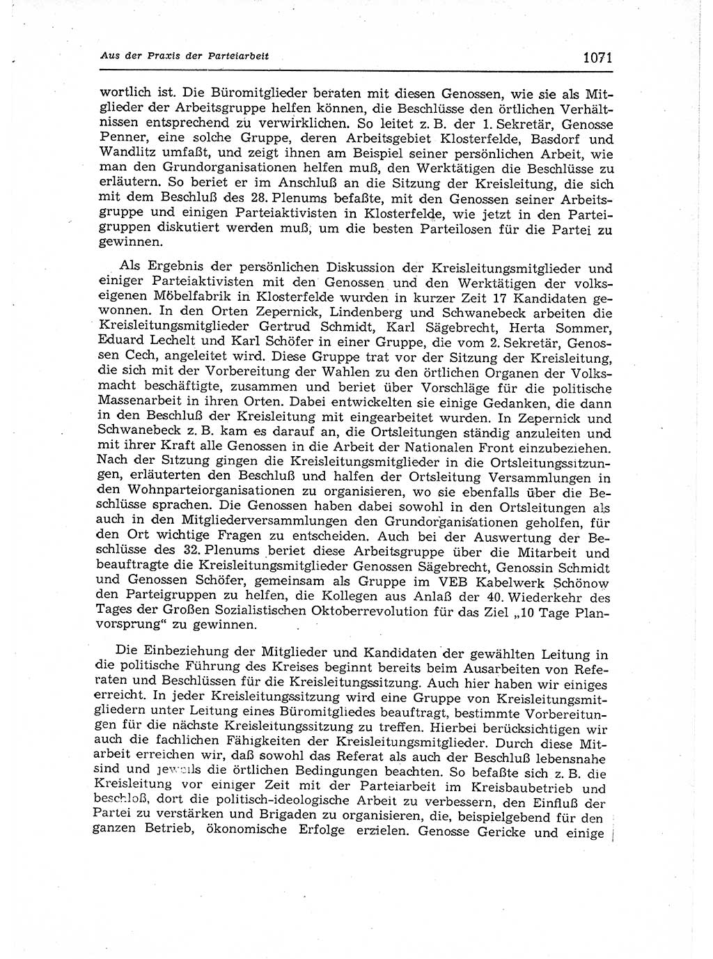 Neuer Weg (NW), Organ des Zentralkomitees (ZK) der SED (Sozialistische Einheitspartei Deutschlands) für Fragen des Parteiaufbaus und des Parteilebens, 12. Jahrgang [Deutsche Demokratische Republik (DDR)] 1957, Seite 1071 (NW ZK SED DDR 1957, S. 1071)